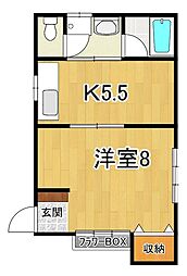ユートピアカワシマ 1Kの間取図画像