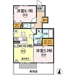 マリッジスター 2LDKの間取図画像