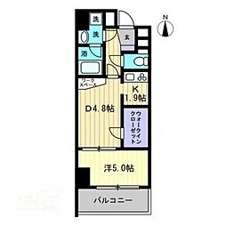 リアライズ瓦町 1LDKの間取図画像