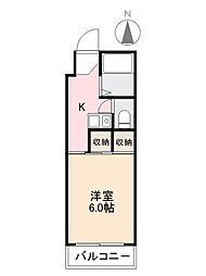 木村ハイツ 1Kの間取図画像