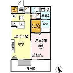 プラージュ屋島 1LDKの間取図画像