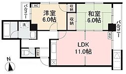 ロイヤルメゾン栗林 2LDKの間取図画像