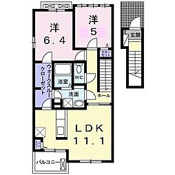 レンリ2 2LDKの間取図画像