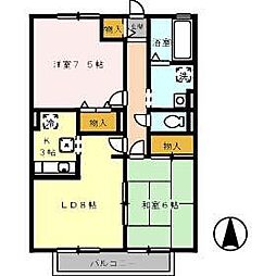 ラフォルツァ 2LDKの間取図画像