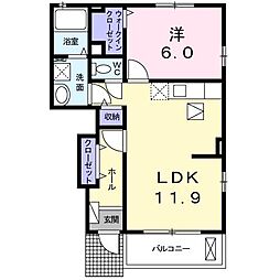 ルミエール3 1LDKの間取図画像