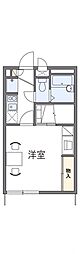 レオパレスエクレール鬼無 1Kの間取図画像