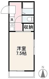 ハイツリブエール 1Kの間取図画像