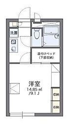 レオパレスエントラレ 1Kの間取図画像