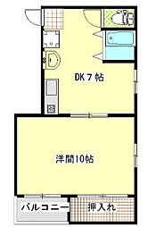 松本ビル 1DKの間取図画像