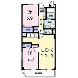 ANNEX-2 2LDKの間取図画像