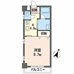 レーベンスクエア 1Kの間取図画像