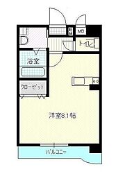 なかよしマンション塩上 ワンルームの間取図画像