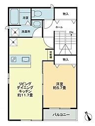 ベルリード栗林A 1LDKの間取図画像