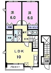ファミストTAKAYA 2LDKの間取図画像