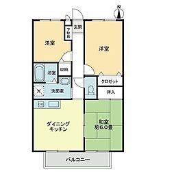 フォブール木太A 3DKの間取図画像