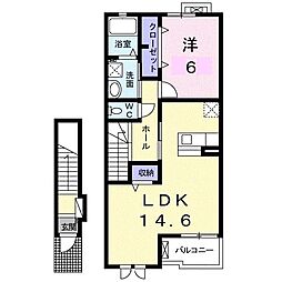 カーサ・レガーロ 1LDKの間取図画像