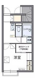 レオパレスYOUTO 1Kの間取図画像