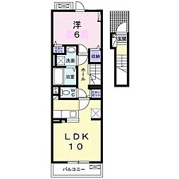 イストワールKitaA 1LDKの間取図画像