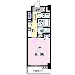 クラール花ノ宮 1Kの間取図画像