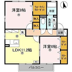 サンフラワーM・T 2LDKの間取図画像