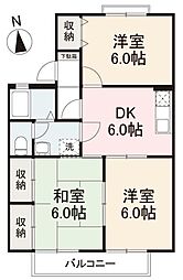 ハイツM&MB棟 3DKの間取図画像