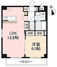 AMTY中央町 1LDKの間取図画像