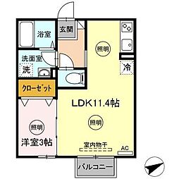 ユイマールガーデン3 1LDKの間取図画像