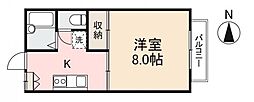 ハイツフォンタナ 1Kの間取図画像