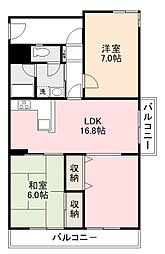 サン・セイント・リヴィア 2LDKの間取図画像