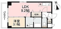 プレシャスタイム通町 1LDKの間取図画像
