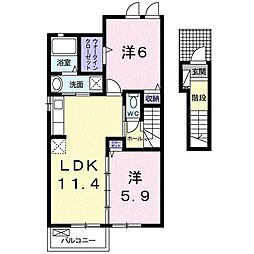 マウントビューさくら 2LDKの間取図画像