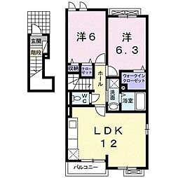 メゾンドジュネスKK5 2LDKの間取図画像