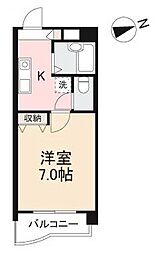 リビエール楠上 1Kの間取図画像