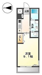 エスポワール 1Kの間取図画像