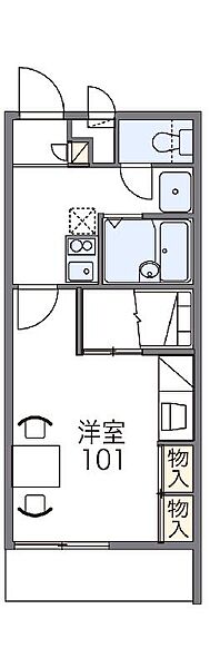 レオパレスクレール勝賀 109｜香川県高松市鬼無町藤井(賃貸アパート1K・1階・23.18㎡)の写真 その2