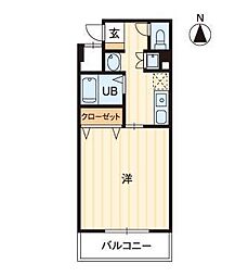 リミエール野口 1Kの間取図画像