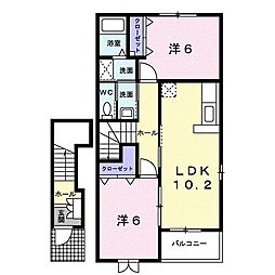 グラスランドレジデンスB 2LDKの間取図画像