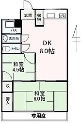 マンション玉浦 2DKの間取図画像