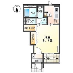 カンパニュラ 1Kの間取図画像