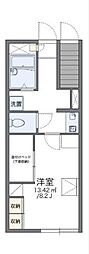 レオパレス高月 1Kの間取図画像