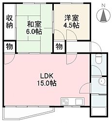 第1コーポ浅田 2LDKの間取図画像