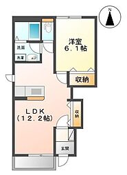 ラフィネ 1LDKの間取図画像