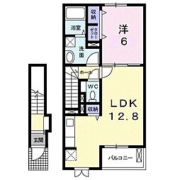 アンジュ・K 1LDKの間取図画像