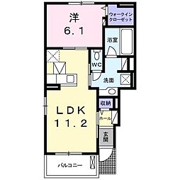 アーレントB 1LDKの間取図画像