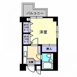 アーバン錦町 1Kの間取図画像