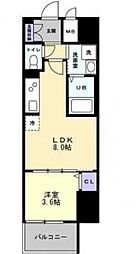 高松市中新町マンション 1LDKの間取図画像