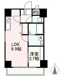 プレシャスタイム亀井町 1LDKの間取図画像