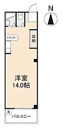 小川マンション ワンルームの間取図画像