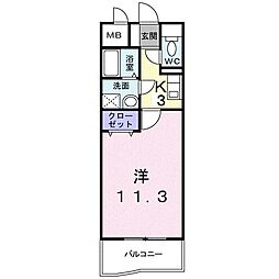 グランディールF 1Kの間取図画像