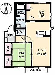 コスモタウンBootes 2LDKの間取図画像